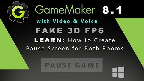 Game Maker 8.1: How to Create Pause Screen for Both Rooms.