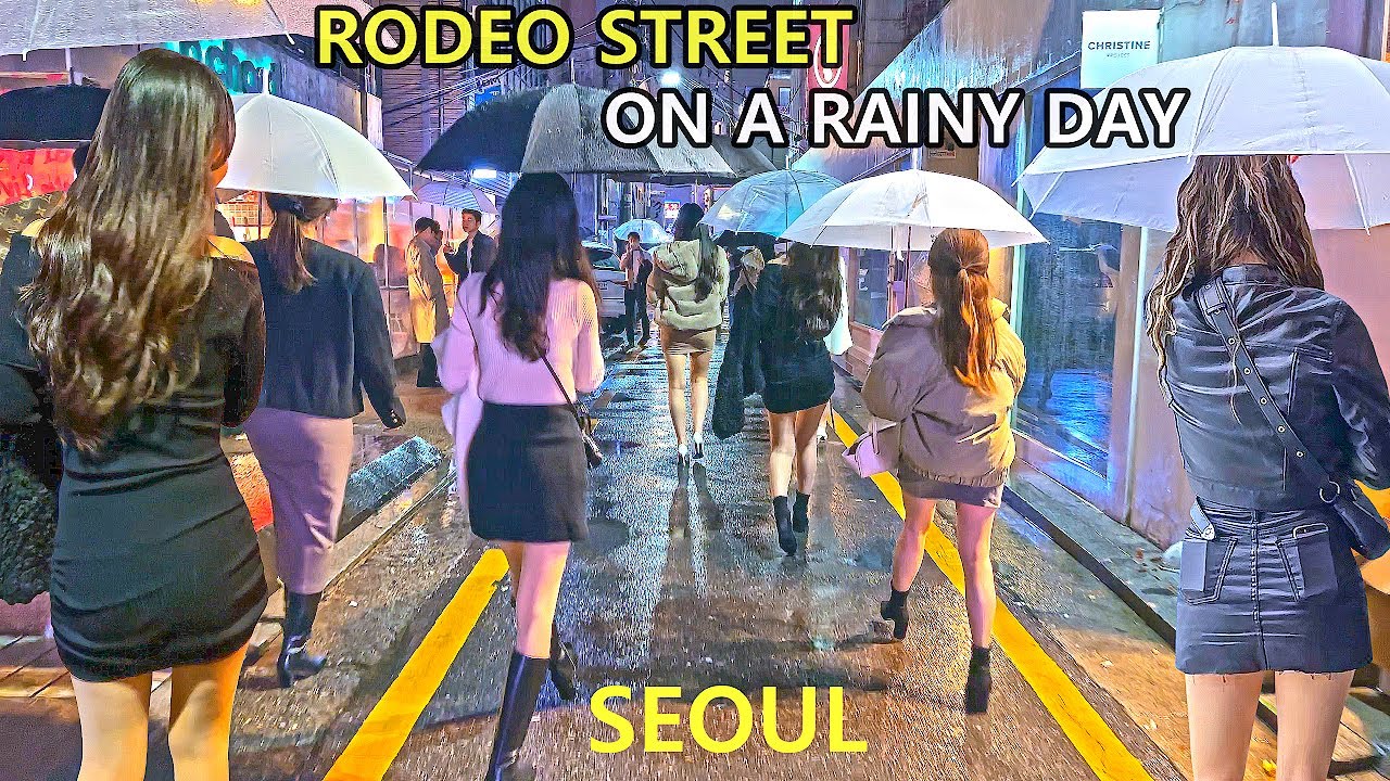 [4K 비오는 날에 압구정 거리는 아름답다 😎😎😎]- 가을 비가 내리는 압구정 로데오 거리를 함께 걸어주세요 🤗🤗🤗SEOUL/KOREA/RAINY DAY