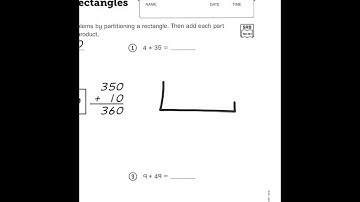 Everyday Math, 4th Grade, Home Links 4.3 "Partitioning Rectangles" page 103