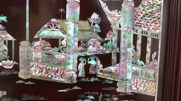 Bức tranh khảm ốc chợ quê, nghệ nhân Nguyễn thanh tuấn.