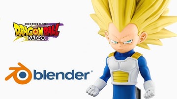 Mini Vegeta SSJ3 (Dragon Ball Daima) - Blender Timelapse