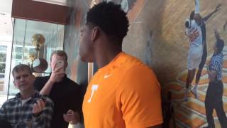 Tennessee freshman Admiral Schofield talks to media on Nov. 11, 2015