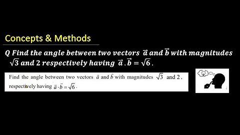 find the angle between two vectors a and b with magnitudes sqrt(3) and 2 respectively ...