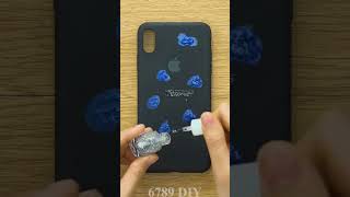Mobile Cover Painting DIY | Easy Phone Cover Case Painting #Shorts