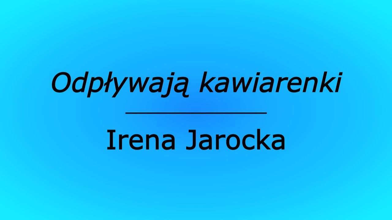 Odpływają kawiarenki - Irena Jarocka (karaoke cover z linią melodyczną)