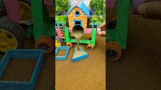 😱 Mini Tractor Making Strong Cement Pillar | Amazing Construction Machine #shorts #youtubeshorts