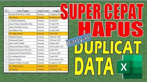 Cara Hapus Duplicat Data / Data Ganda di Excel Tanpa Rumus
