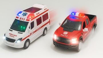 [ASMR Unboxing] EPIC RC Stunt Drift Car & Police Car – Racing Track, City Bus, Hospital Ambulance