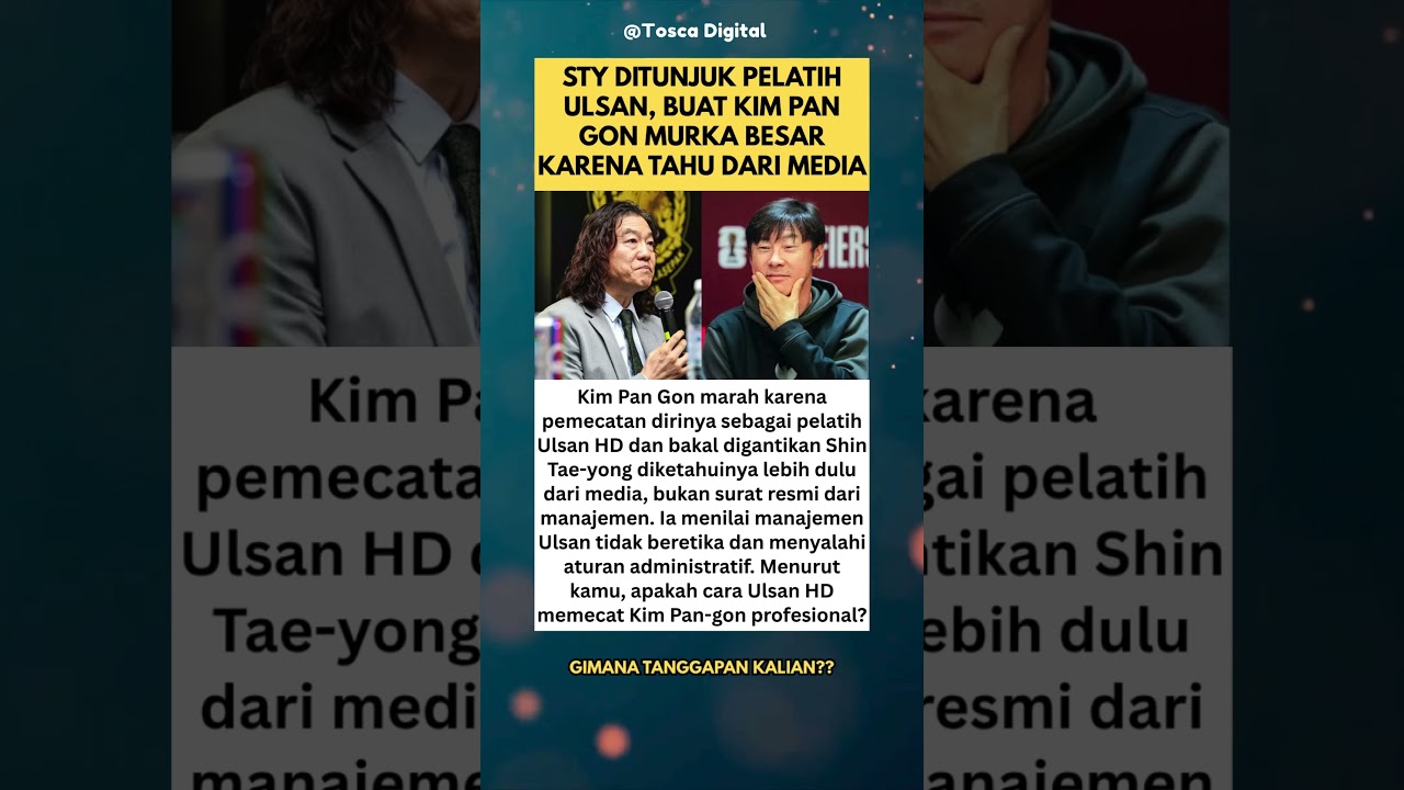 Cover Skandal Pemecatan Pelatih Ulsan: Kim Pan Gon Marah Besar Karena Tahu dari Media! #shorts #ulsan