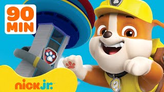 PAW Patrol Rubble's Lookout Tower Rescues! w/ Chase | 90 Minute Compilation | Rubble & Crew