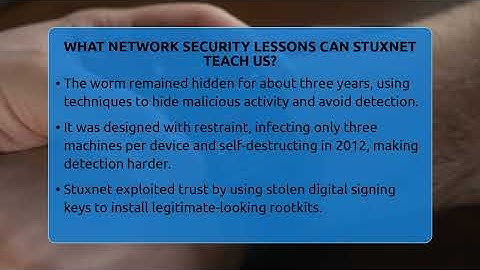 What Network Security Lessons Can Stuxnet Teach Us? - Talking Tech Trends