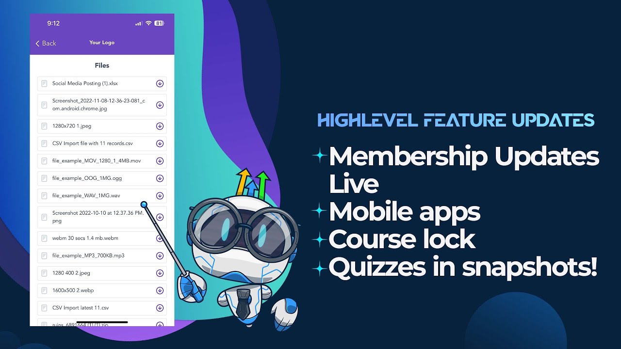 Membership Updates Live Mobile apps + course lock + quizzes in ...