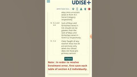 Udise plus me validation kaise kare,