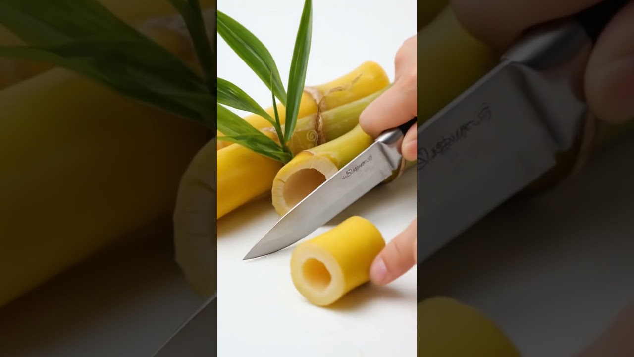 bamboo cutting ASMR video 