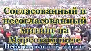 Согласованный митинг НОД и несогласованный на Марсовм поле в СПБ - СРАВНИМ!!!