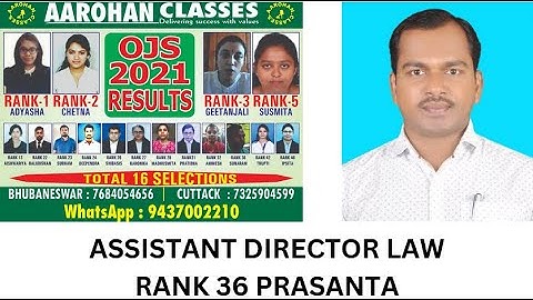 RANK 36 ASSISTANT DIRECTOR LAW-PRASANTA KUMAR SWAIN-AAROHAN CLASSES-7684054656