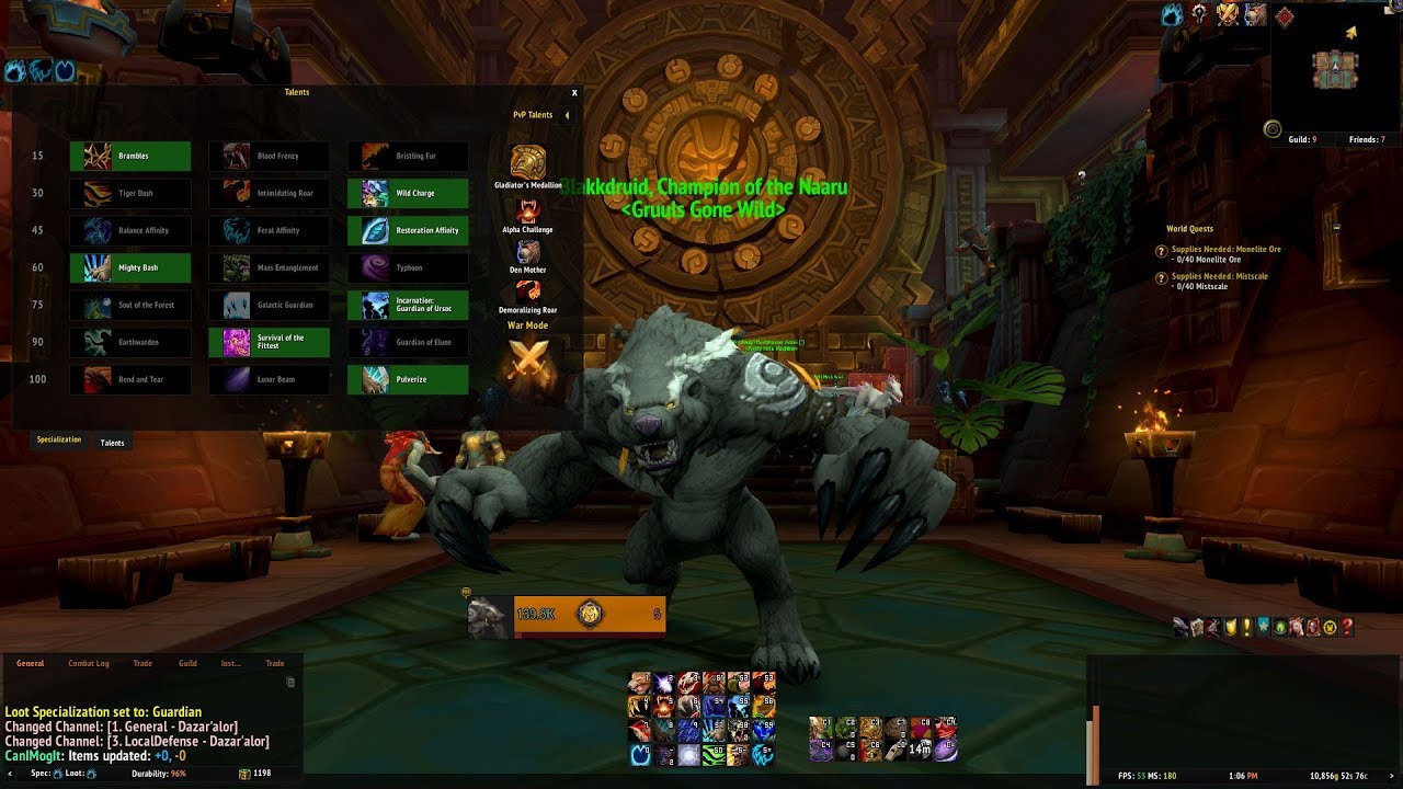 World of Warcraft 120 Guardian Druid PVP YouTube