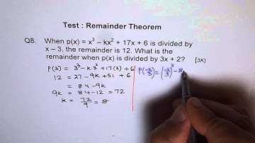 Find Remainder from given Conditions and Using Remainder Theorem Q8
