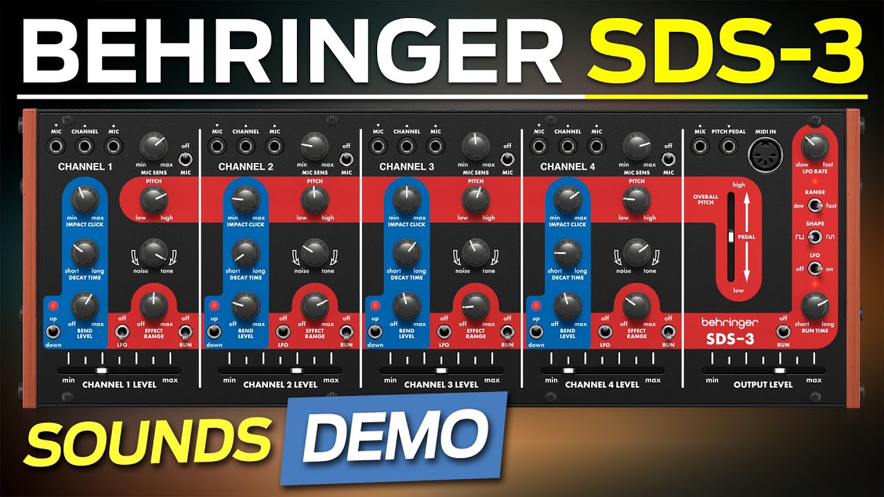 BEHRINGER SDS-3, NEW ANALOG DRUM SYNTHESIZER (SIMMONS INSPIRED | SOUNDS DEMO)