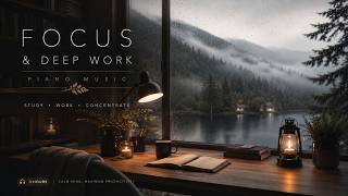 Deep Focus Piano Music ☕ Rainy Window Ambience for Study, Work & Concentration
