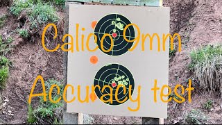 Calico 951, 9mm accuracy test/clarifications.