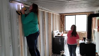 Best Friends Building a Shipping Container home WITH NO EXPERIENCE// Framing The Kitchen //VLOG