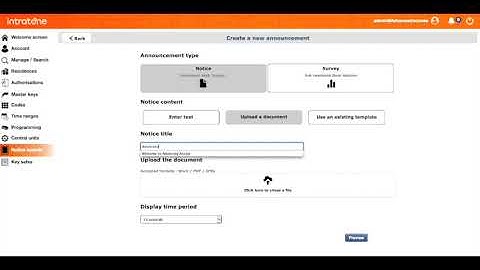 Intratone Digital Noticeboard
