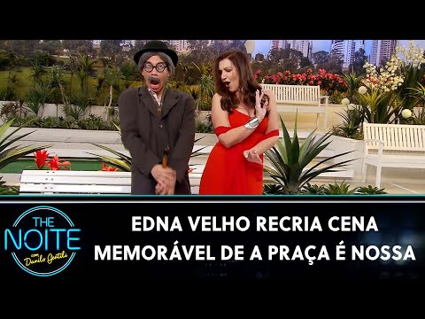 Edna Velho recria cena de A Praça é Nossa com Igor Guimarães | The Noite (16/01/24)