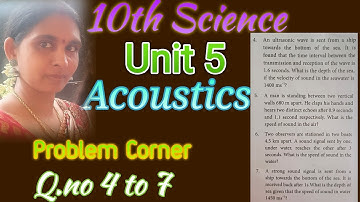 10th science 📚 unit 5📚 Acoustics📚  Problem Corner 📚Q.No 4 to 7 📚Samacheer Kalvi📚 annie and aksi