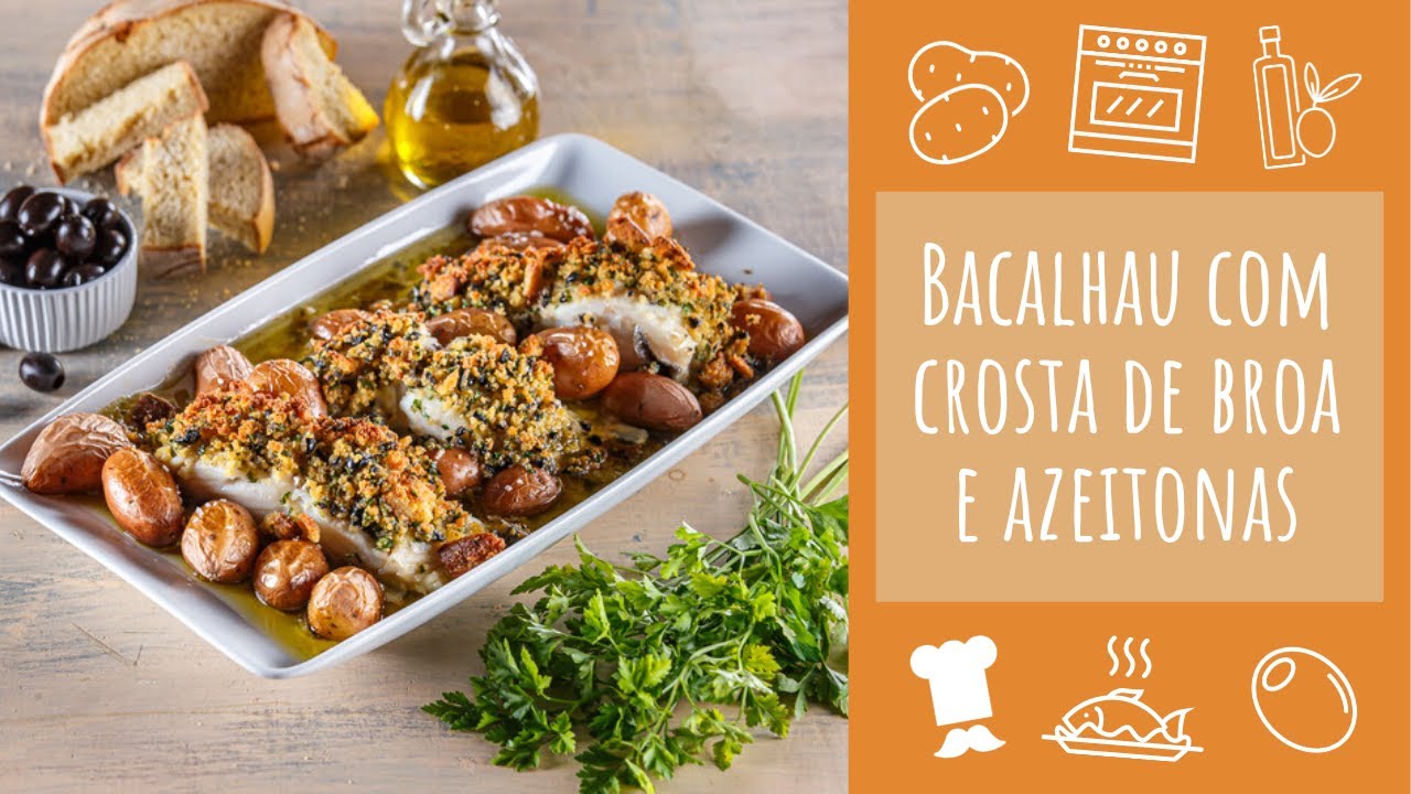Receita de Bacalhau com Crosta de Broa e Azeito