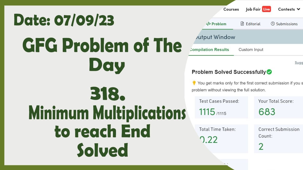 Minimum multiplications to reach end c gfg daily problem youtube