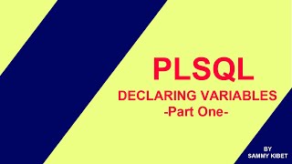 HOW TO DECLARE PL SQL VARIABLES - PART 1