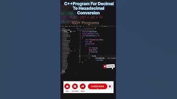 program of decimal to hexadecimal conversion in C++ | #shorts #ytshorts #youtubeshorts #ai #trending