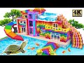 DIY- How to Build Mini Resort With Amazing Swimming Pools And The Biggest Staircase From MagnetBalls