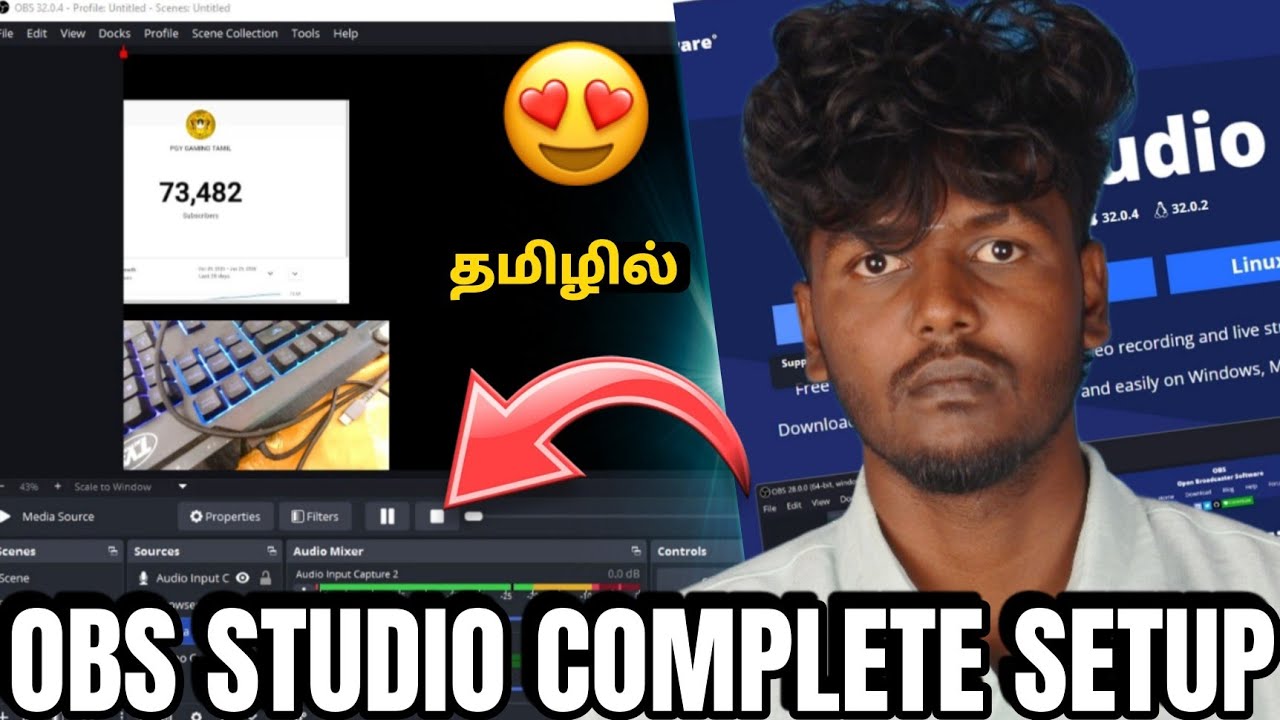 Obs studio full set up in தமிழ்🥳how to setup and edit source in obs studio🤩how to live in obs studio