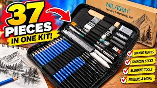 NIL - TECH 37-Pc Professional Drawing Set & Sketching Kit for Adults – Complete Art Supplies