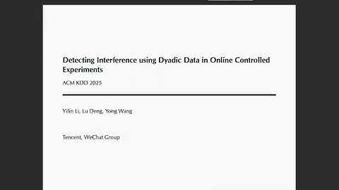 KDD 2025 - Detecting Interference using Dyadic Data in Online Controlled Experiments