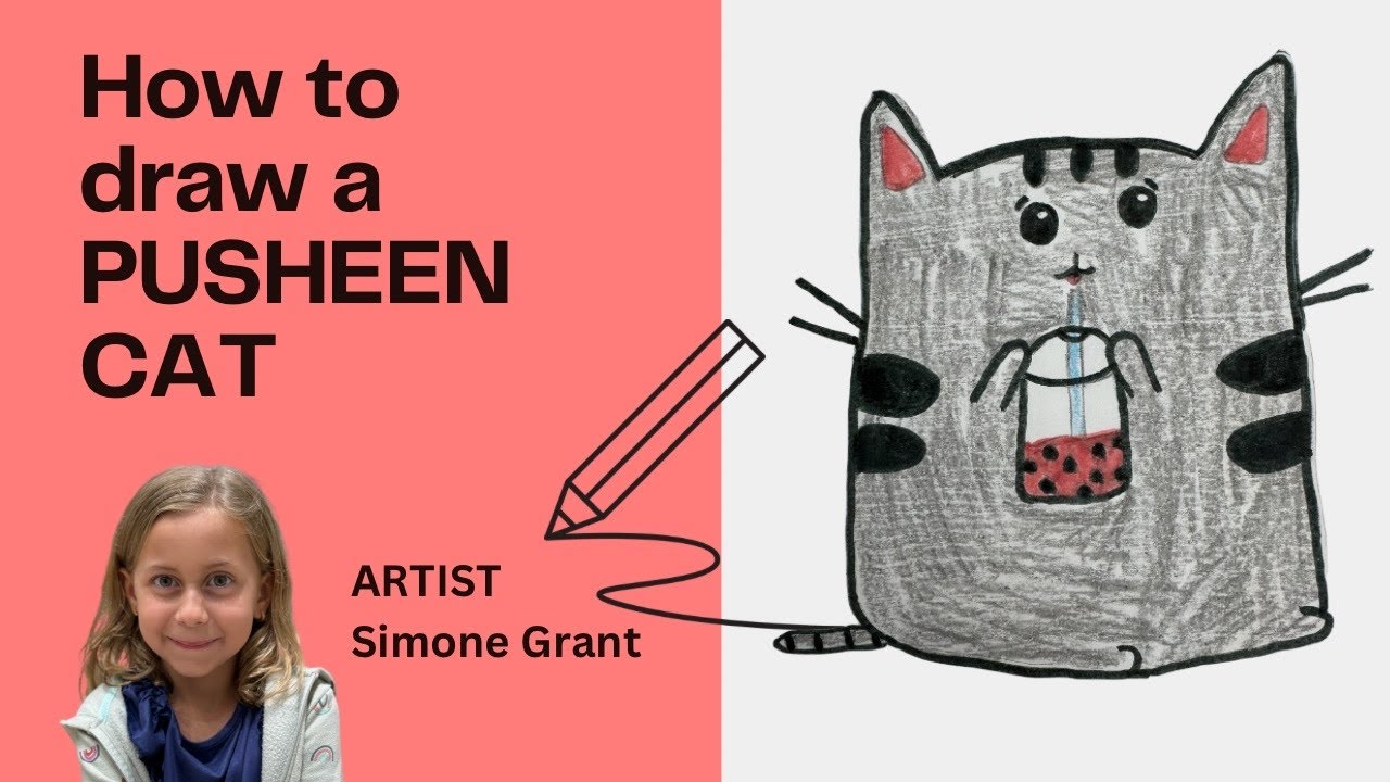 How to draw a pusheen cat ✍️ 🐱 with Simone