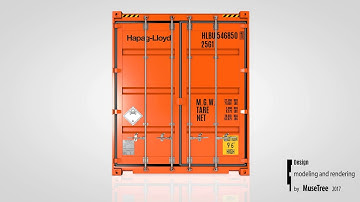 20ft High Cube Container 3D model rigged