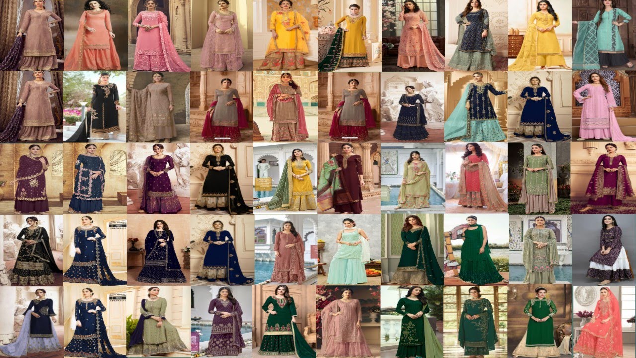 umbrella plazo design 2022 type of long kurti with plazo design