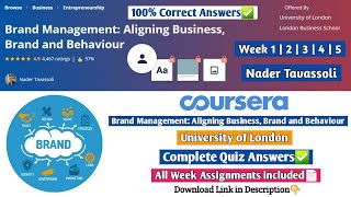 Brand Management: Aligning Business, Brand and Behaviour | Coursera | All Quiz Answers + Assignments