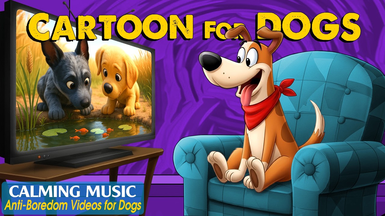 Dog Cartoon: (🔴LIVE 24/7) Anti-Boredom Videos for Dogs When Home Alone - Fun & Relax Music for Dogs
