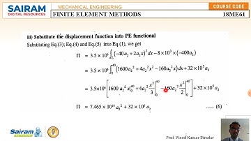 Lecture Video 14 18ME61 Module 1 Rayleigh Ritz Method Problem 2 Vinod Biradar