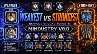 Mindustry Lab|V8.0|Serpulo Ground Turrets|Weakest vs Strongest Damage Comparison