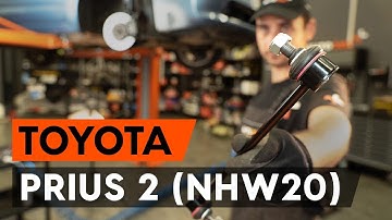 How to change front anti roll bar link on TOYOTA PRIUS 2 (NHW20) [TUTORIAL AUTODOC]