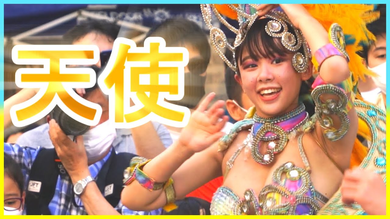 4K 史上最強美少女 サンバ レインボー娘 かわいい大学生 美人 民家園通り 2022 Japanese student Samba