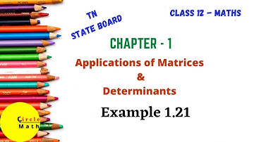 Class12 Maths | Chapter 1 | Example 1.21 | Application of Matrices and Determinants