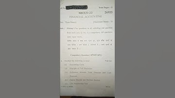 B.Com 1 sem 2023 financial accounting system kuk University previous year question paper