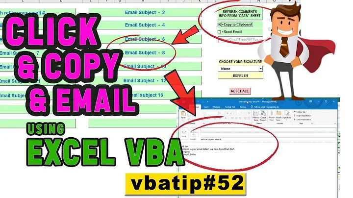 How to copy a text and email using outlook in excel vba  - vbatip#52