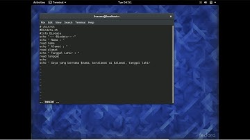 Membuat File .sh menggunakan input keyboard di Linux Fedora 23